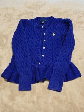 Ralph Lauren Cable-Knit Peplum Cardigan